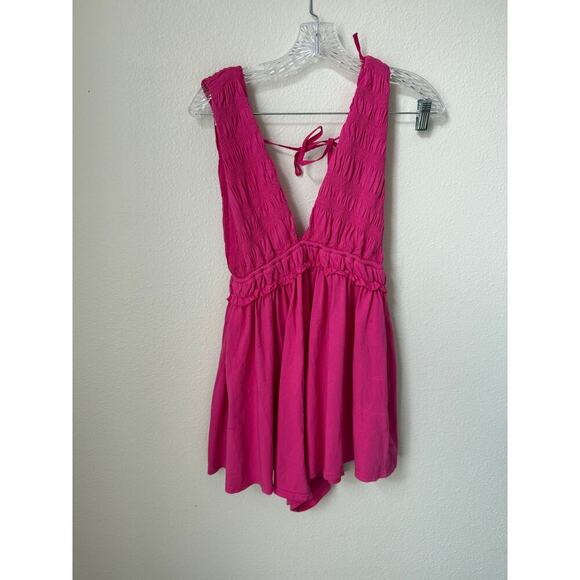 NWT Anthropologie Pink Ruffled Romper Size Small - Picture 4 of 9